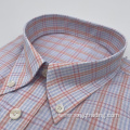 Bright check color male shirt long sleeve